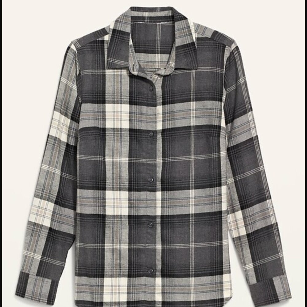 Old Navy Plaid Grey Men's Shirt Size XL
